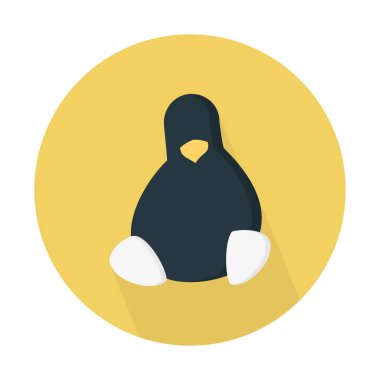 Linux operation system icon, simple vector illustration clipart