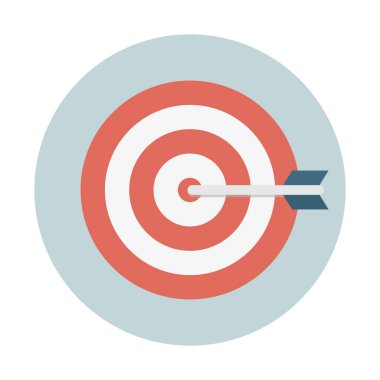 Bullseye hedef simgesini, basit vektör çizim vurdu