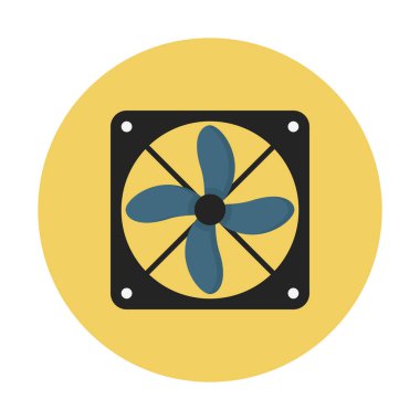 Bilgisayar egzoz fan kutsal kişilerin resmi, basit vektör çizim