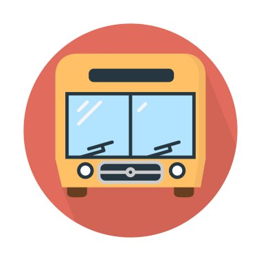 Yerel otobüs seyahat etmek simge, basit vektör çizim