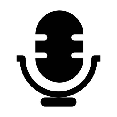 Yayın simgesi, basit vektör çizim için Vintage mikrofon