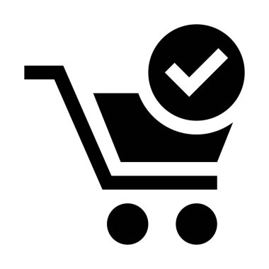 Onaylı alışveriş sepeti basit vektör çizim