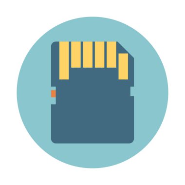 Multimedya hafıza kartı simgesine, basit vektör çizim