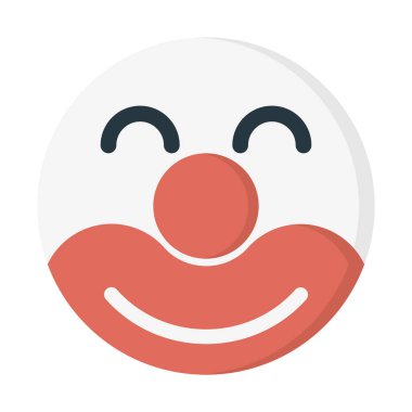 Palyaço emoji simgesi, basit vektör çizim