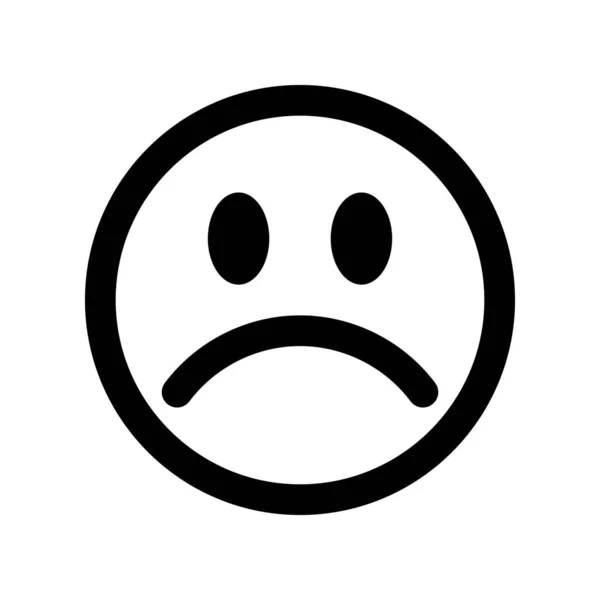 Szomorú Arc Emoji Ikon Egyszerű Vektoros Illusztráció — Stock Vector
