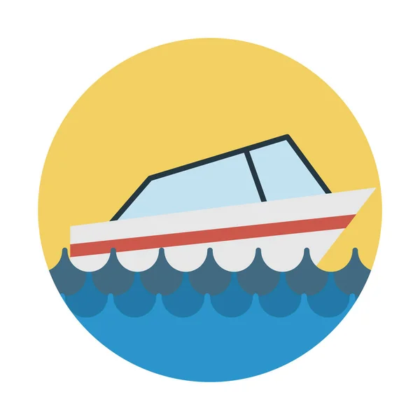Яхта Рекреационная Лодка Значок Простая Векторная Иллюстрация — стоковый вектор