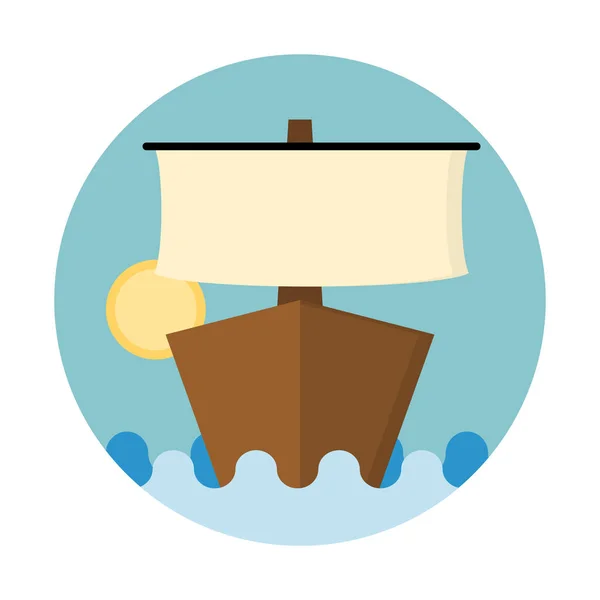 Icona Del Trasporto Barche Vela Semplice Illustrazione Vettoriale — Vettoriale Stock