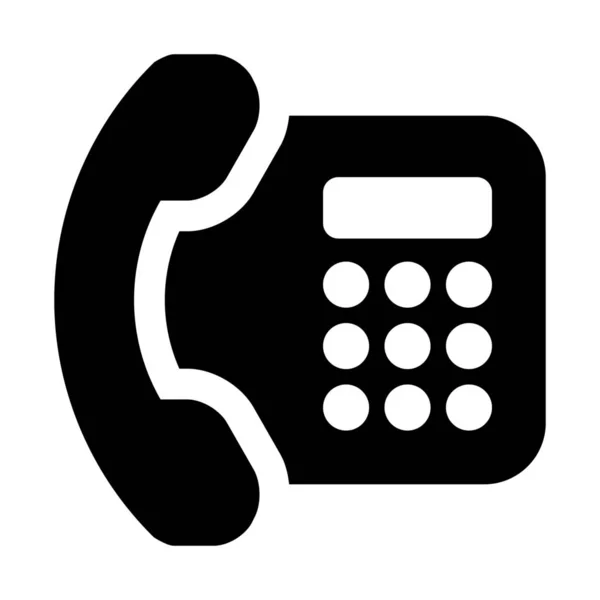 Vaste Dial Telefoonpictogram Eenvoudige Vectorillustratie — Stockvector