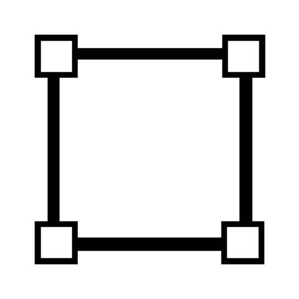 Eşit Kenarlara Kare Simgesi Basit Vektör Çizim — Stok Vektör