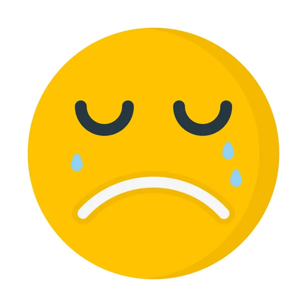 Płaczące Ikony Emoji Proste Wektor Ilustracja — Wektor stockowy