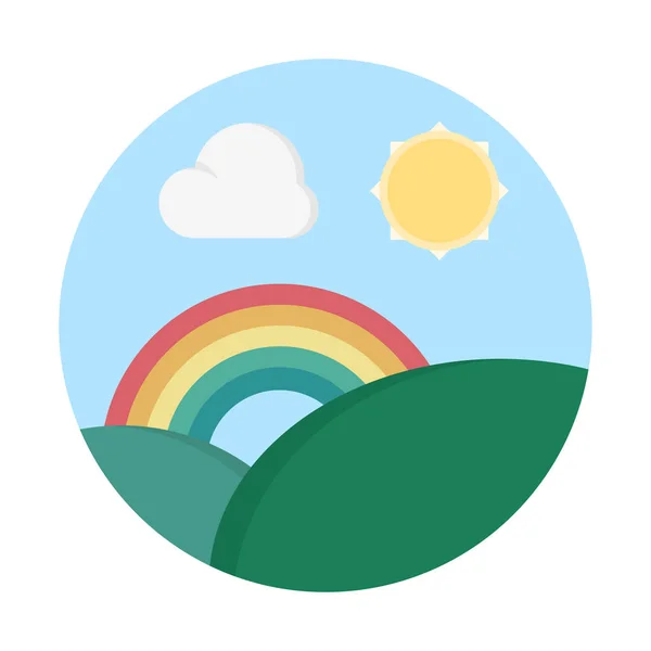 Rainbow Icon Enkla Vektorillustration — Stock vektor