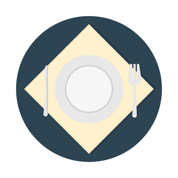 Icono Mesa Cena Listo Ilustración Vector Simple — Vector de stock