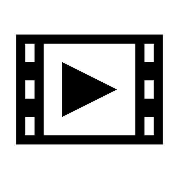Простий Векторна Ілюстрація Filmstrip Кнопкою Відтворення — стоковий вектор