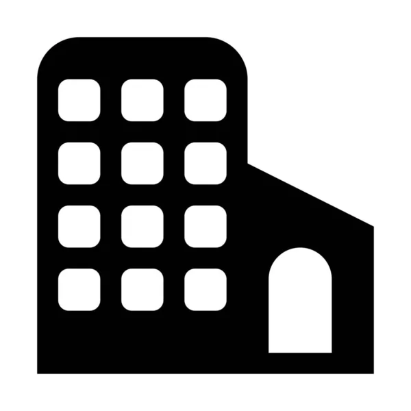 Mehrstöckige Wohnhaus Ikone Einfache Vektorillustration — Stockvektor