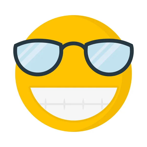Sorrindo Ícone Emoji Legal Ilustração Vetorial Simples —  Vetores de Stock