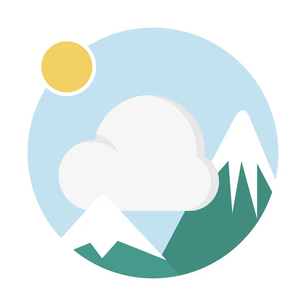 Nube Sobre Montañas Icono Ilustración Simple Vector — Vector de stock