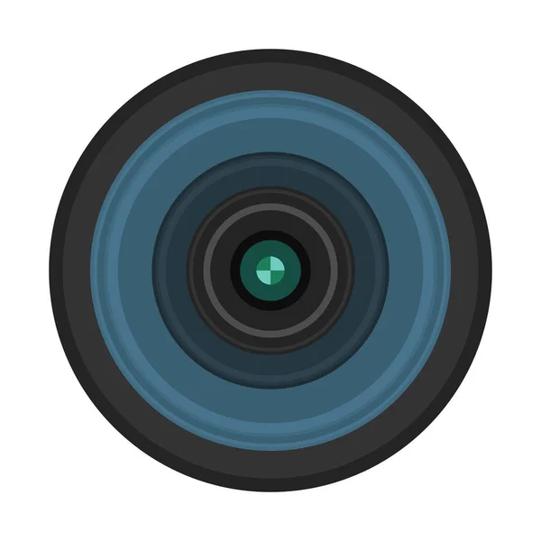 Icona Dell Obiettivo Della Fotocamera Digitale Semplice Illustrazione Vettoriale — Vettoriale Stock