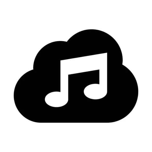 Nuvem Streaming Música Ilustração Vetorial Simples — Vetor de Stock