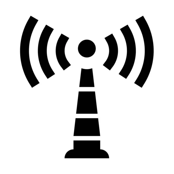 Signal Broadcast Tower Symbol Einfache Vektorillustration — Stockvektor