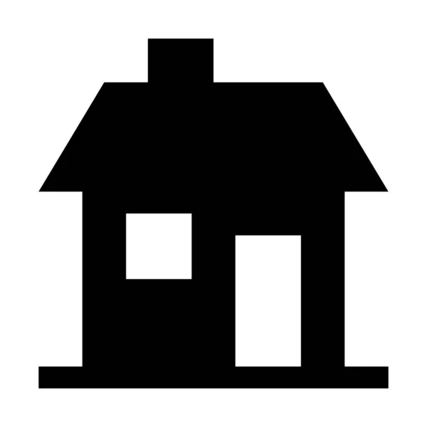 Huis Met Schoorsteen Pictogram Eenvoudige Vectorillustratie — Stockvector