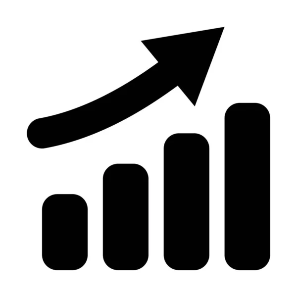 Növekedés Bar Chart Ikon Egyszerű Vektoros Illusztráció — Stock Vector
