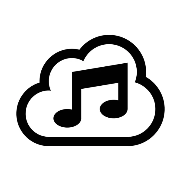 Illustration Vectorielle Simple Service Musique Cloud — Image vectorielle