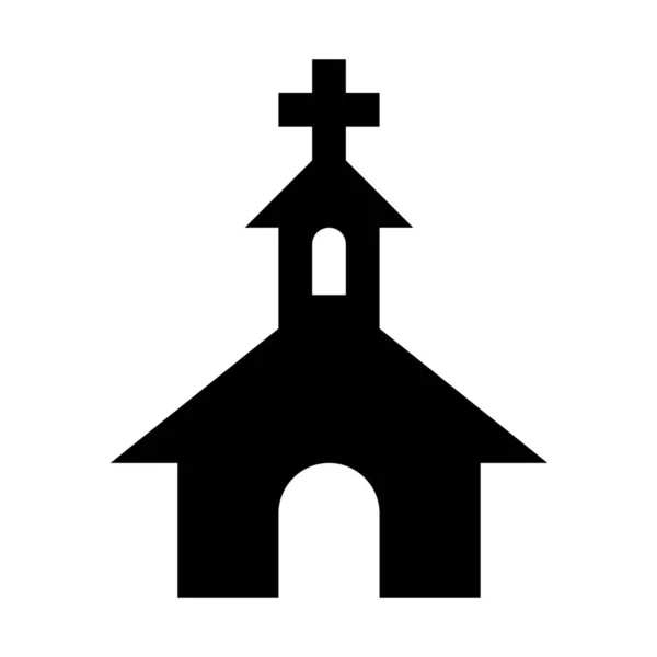 Templom Istentiszteleti Hely Ikonját Egyszerű Vektoros Illusztráció — Stock Vector