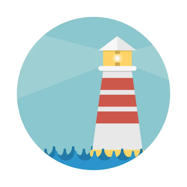 Lighthouse Tower Budovy Ikona Jednoduché Vektorové Ilustrace — Stockový vektor