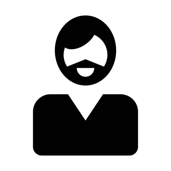 Icône Homme Barbu Illustration Vectorielle Simple — Image vectorielle