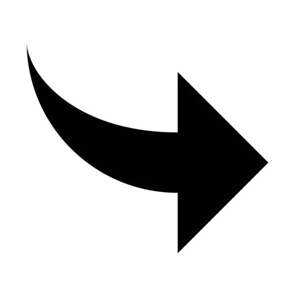 右カーブ矢印の単純なベクトル イラスト — ストックベクタ