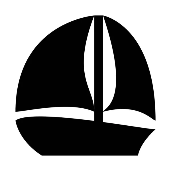 Velero Icono Embarcación Ilustración Vectorial Simple — Archivo Imágenes Vectoriales