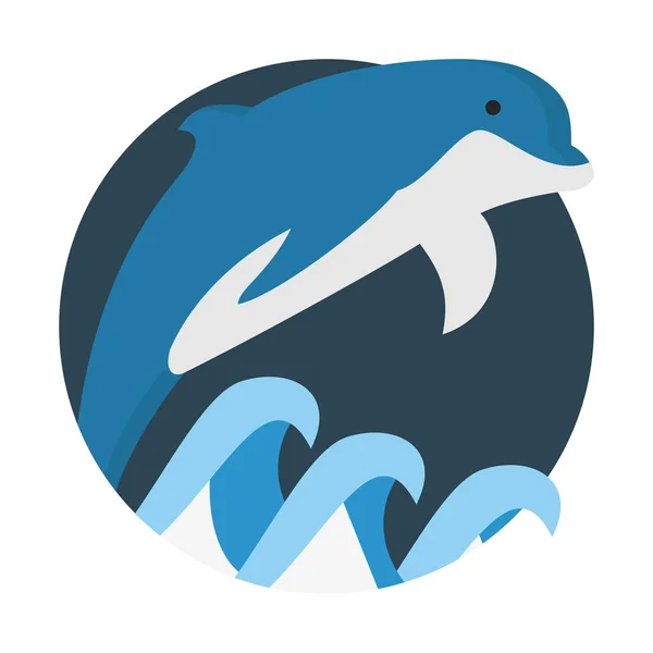 Δελφίνι Εικονίδιο Απλή Διανυσματικά Εικονογράφηση — Διανυσματικό Αρχείο