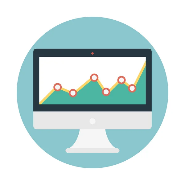 Ilustração Vetorial Simples Monitoramento Gráfico Desempenho — Vetor de Stock
