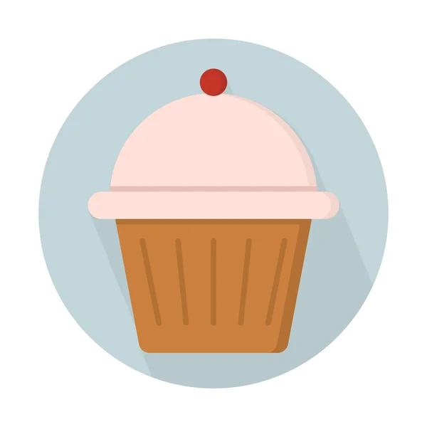 Hausgemachte Süße Cupcake Ikone Einfache Vektorillustration — Stockvektor