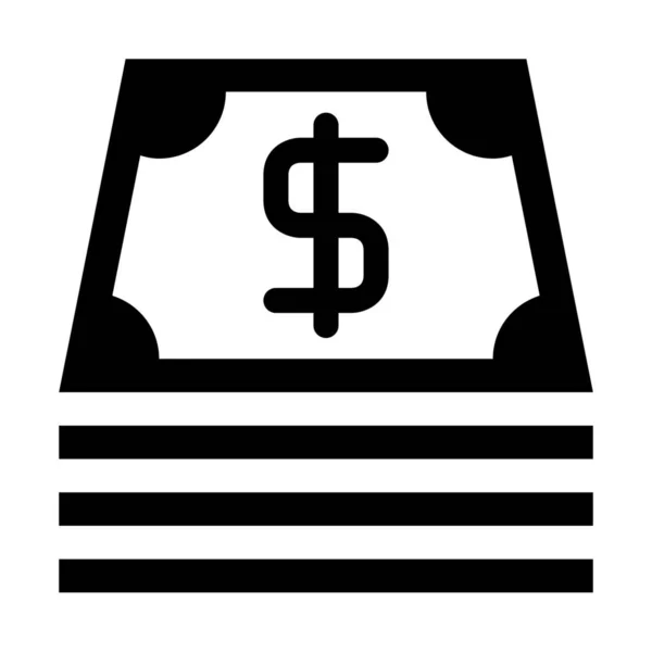 Ícone Notas Dólar Empilhado Ilustração Vetorial Simples — Vetor de Stock