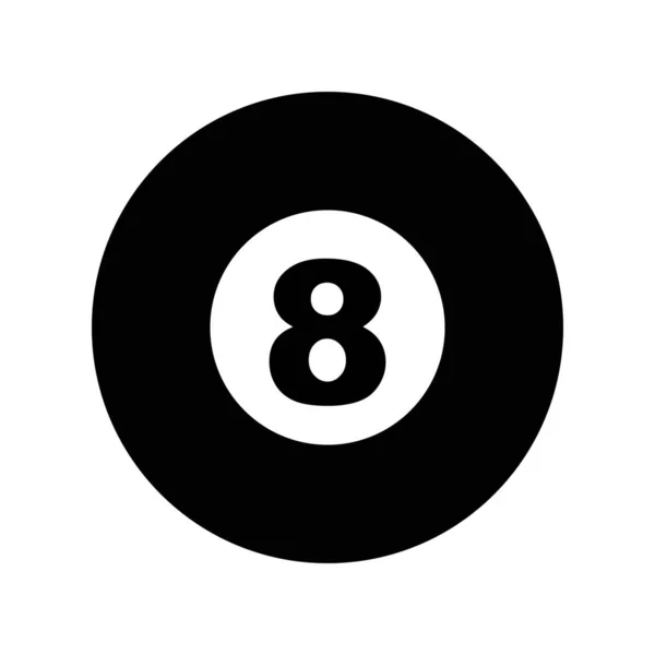 Billiard Ball Eight Number Icon Simple Vector Illustration — Stock Vector