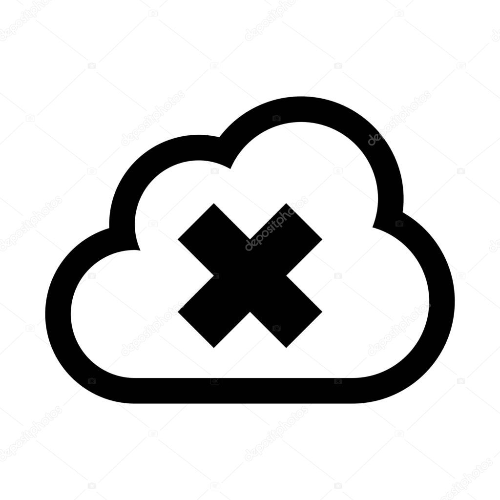 simple vector illustration of Cloud computing error