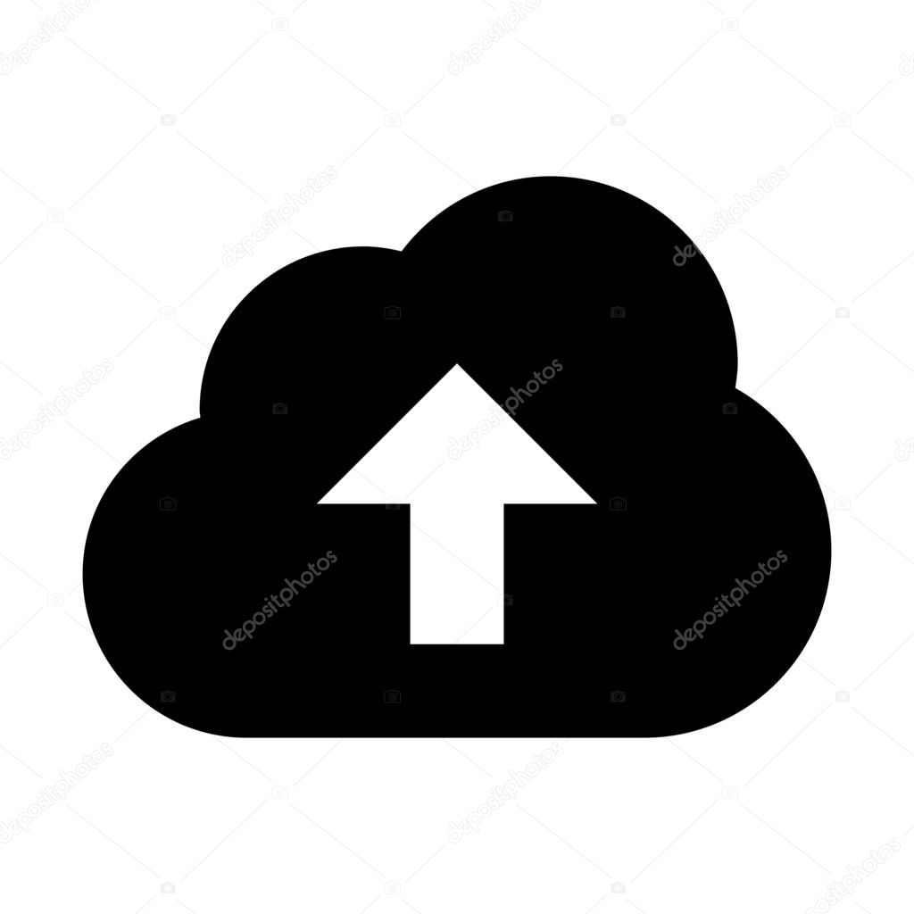 simple vector illustration of Cloud database upload