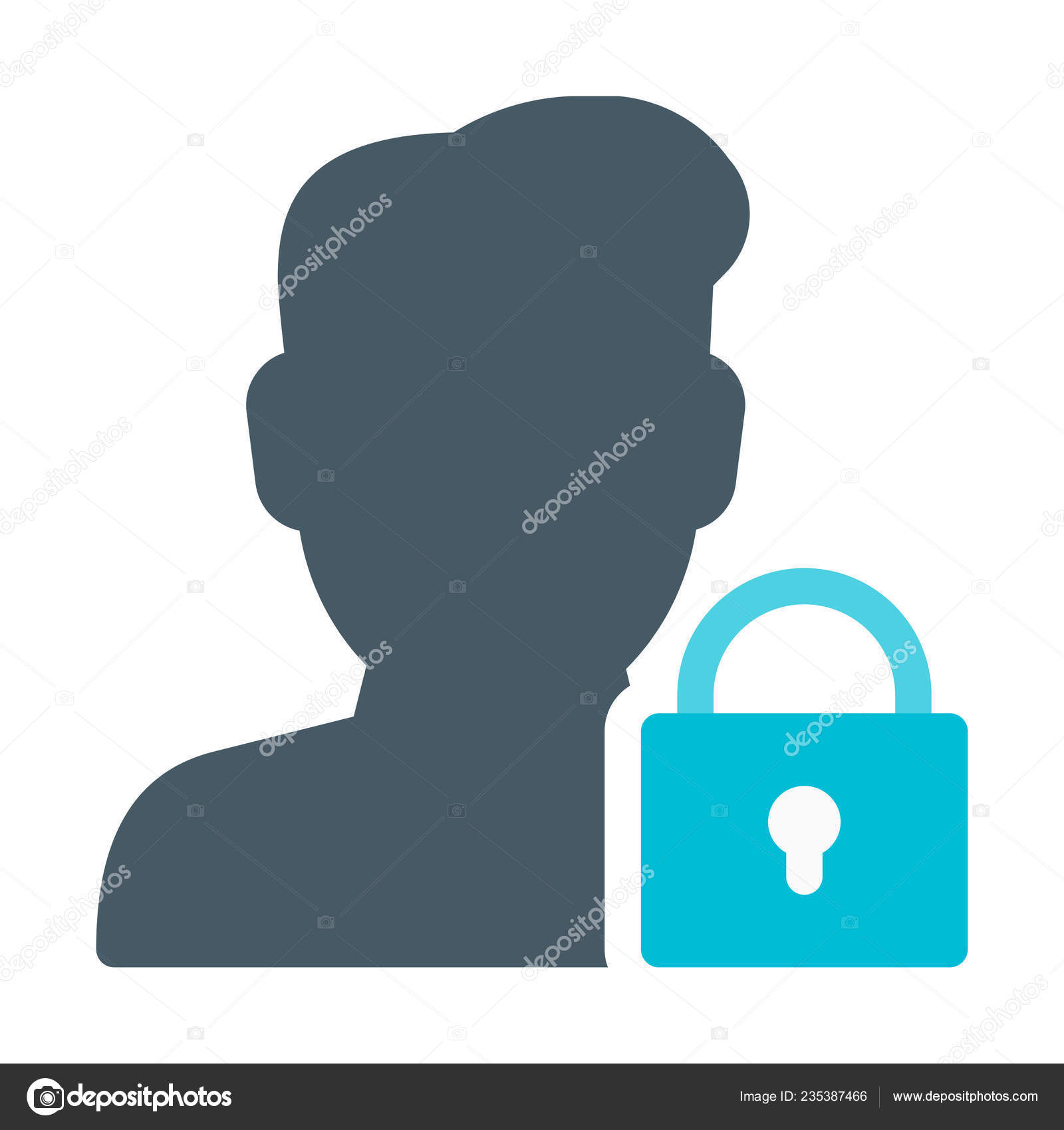 Bloquear Icono Usuario Ilustración Vectorial Simple Vector de stock  #235387466 de ©get4net, image size:1600x1700