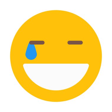 Gülmek zor Smiley simgesi, basit vektör çizim