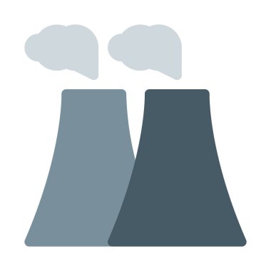 Atom reaktörü veya baca simgesi, basit vektör çizim