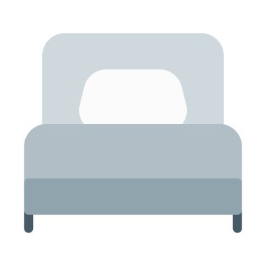 Tek yatak mobilya simge, basit vektör çizim