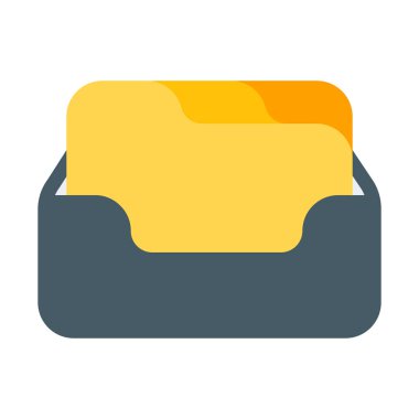 Arşiv dosya klasör simgesini, basit vektör çizim