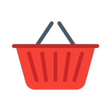 Ürünler simgesi, basit vektör çizim için alışveriş sepeti