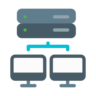 Ağ yönetimi ve izleme simgesi, basit vektör çizim