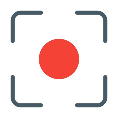 Kamera merkezi odak simgesi, basit vektör çizim