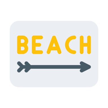 Beach işareti simgesi, basit vektör çizim