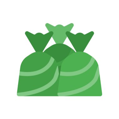 Çikolata Truffles sarılmış simgesi, basit vektör çizim