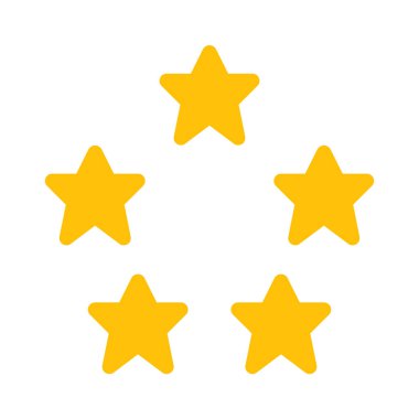 5 Star Rating simgesi, basit vektör çizim