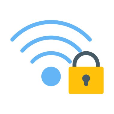 Güvenli Wifi veya kilit simgesini, basit vektör çizim